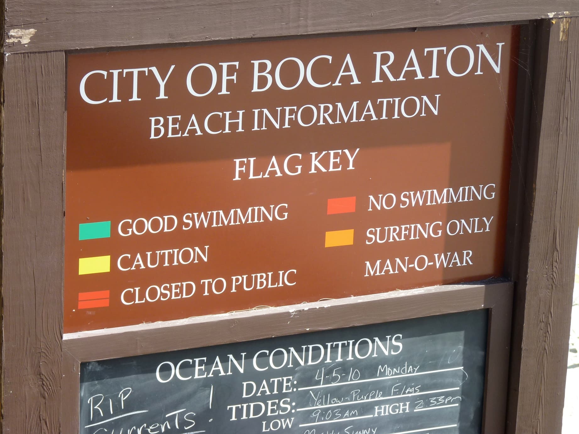Beach access sign — Boca Raton, Palm Beach County, Florida