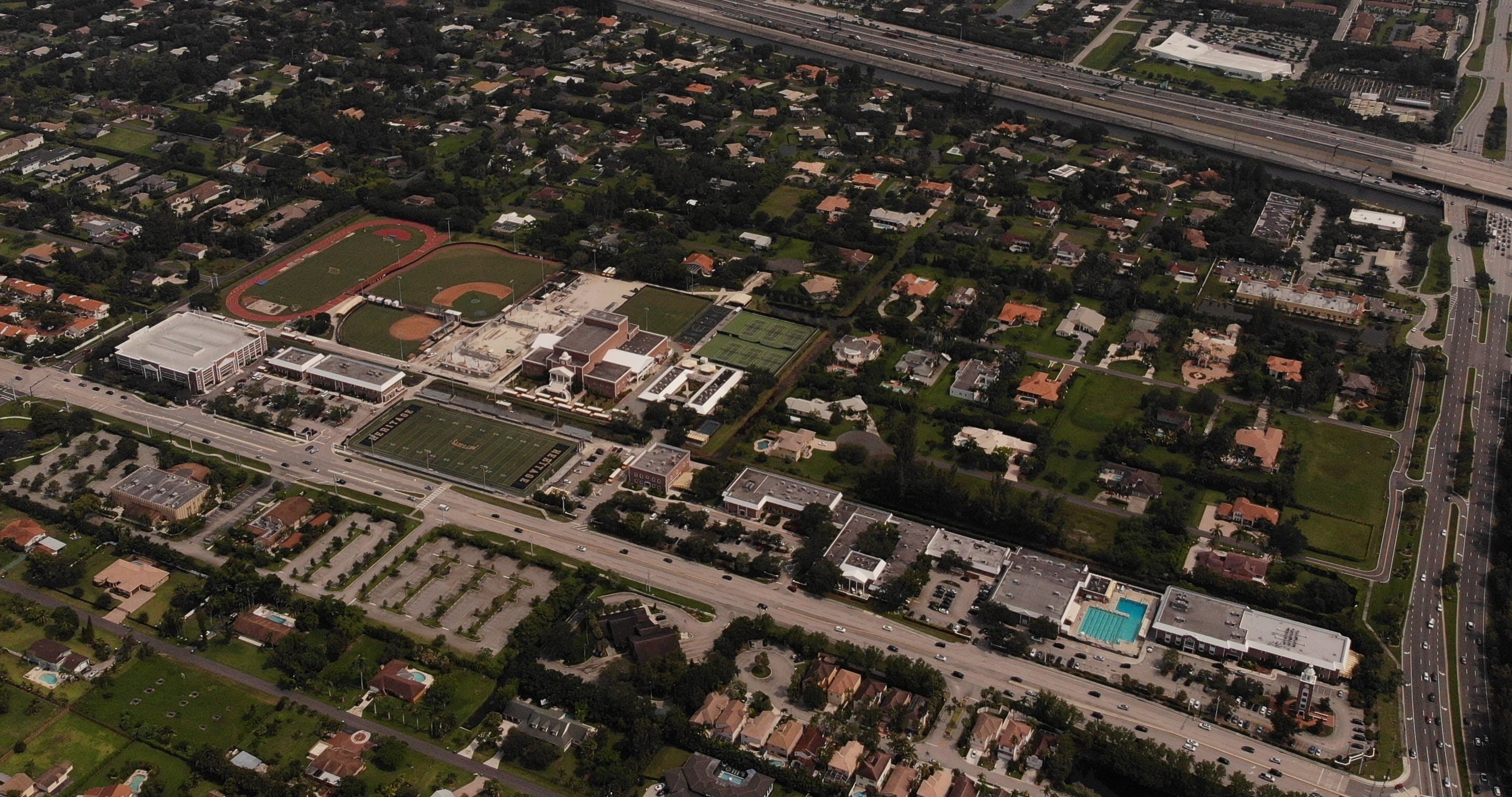 American Heritage School — aerial, Plantation, Broward County, Florida